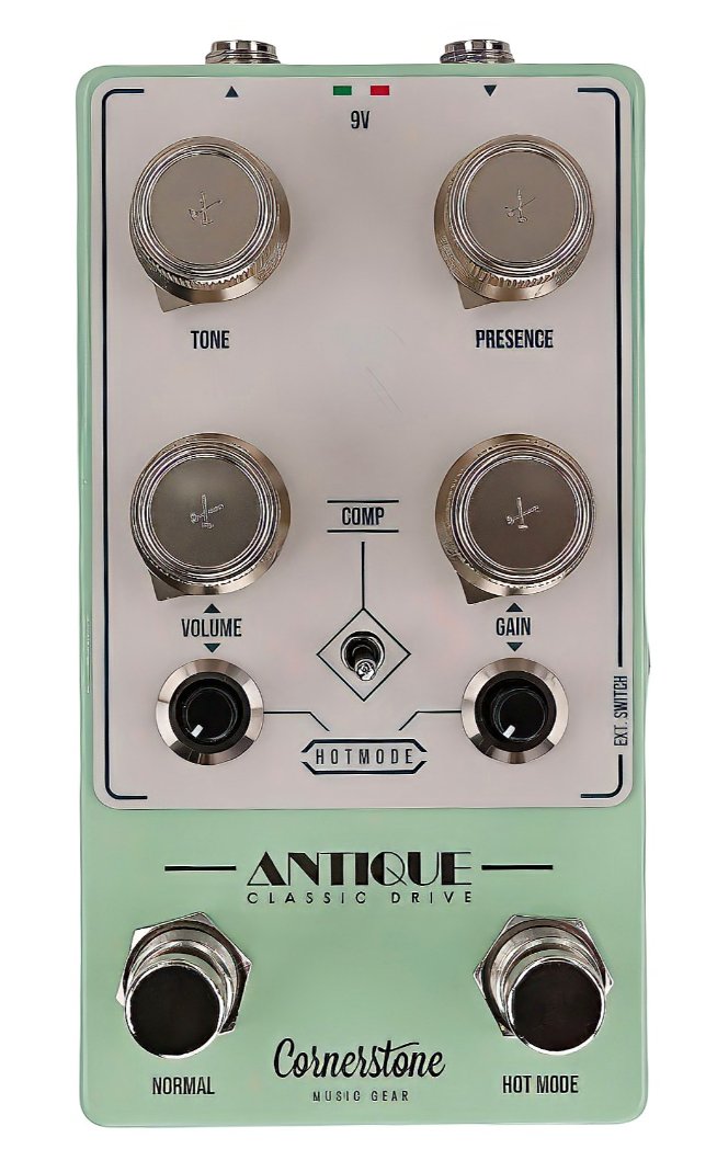 Cornerstone Antique V3 Overdrive Pedal in Green with Tortoise